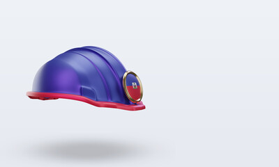 3d engineer Haiti flag rendering left view