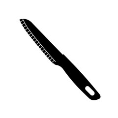 Kitchen Knife Black and White Icon Design Element on Isolated White Background