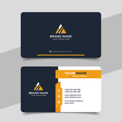 Yellow modern creative business card and name card, horizontal simple clean template vector design