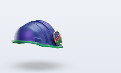 3d engineer Namibia flag rendering left view