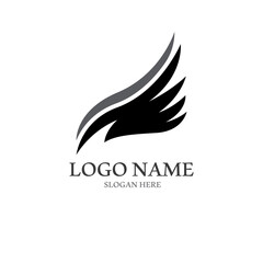 Minimalist bird wings logo. Easy editing of template vector illustration.