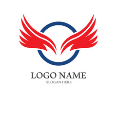 Minimalist bird wings logo. Easy editing of template vector illustration.