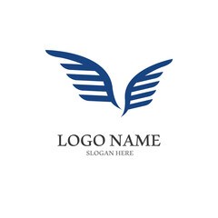 Minimalist bird wings logo. Easy editing of template vector illustration.