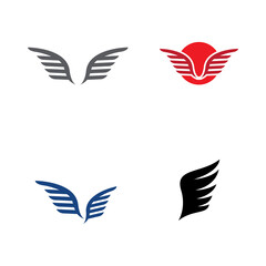 Minimalist bird wings logo. Easy editing of template vector illustration.