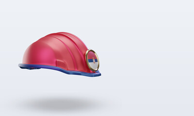 3d engineer Serbia flag rendering left view
