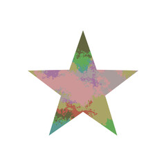 Obraz premium Colorful paint splash star symbol on white background vector.