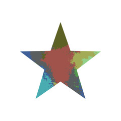 Colorful paint splash star symbol on white background vector.