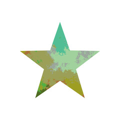 Colorful paint splash star symbol on white background vector.
