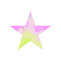 Watercolor star symbol on white background vector.