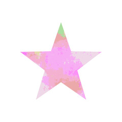 Watercolor star symbol on white background vector.