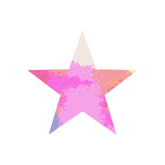 Watercolor star symbol on white background vector.