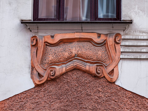 Saint Petersburg, Russia, May 10, 2022. Typical architectural fragment of the building of Petrograd side - historical part of the city
