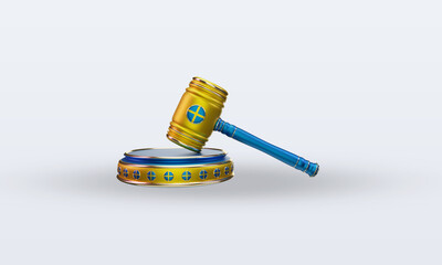 3d justice Sweden flag rendering front view