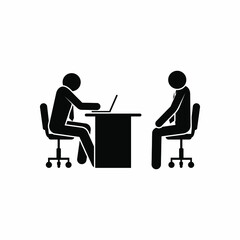 Interview Icon. Hiring or Recruitment, Job Career Symbol - Vector. 