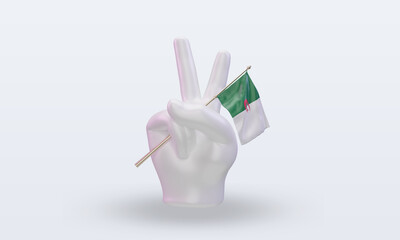 3d peace day Algeria flag rendering front view