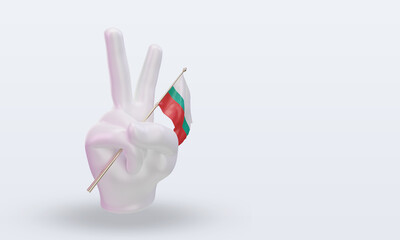 3d peace day Bulgaria flag rendering left view