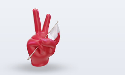3d peace day Malta flag rendering left view