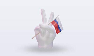 3d peace day Russian  flag rendering front view