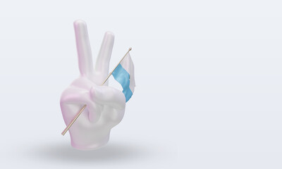3d peace day San Marino flag rendering left view