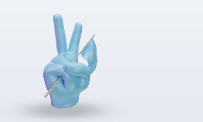 3d peace day St Lucia flag rendering left view