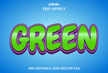 Green text effects can be edited for logos, brands and more.