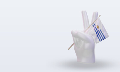 3d peace day Uruguay flag rendering right view