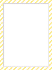 黄色の縞々フレーム　縦型　シンプルな額縁