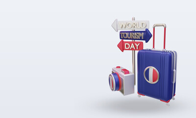 3d tourism day France flag rendering right view