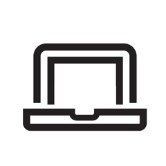 Black portable laptop vector logo on a white background.