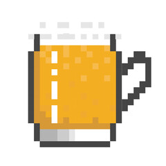 Fototapeta premium ドット絵 ビール