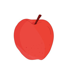 Red apple icon fruit isolated on white background. Flat vector illustration