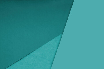 Dark and light, Plain and Textured Shades of sea green blue papers background lines intersecting to form a triangle shape