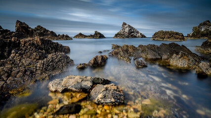 Fototapeta na wymiar Long Exposure landscape on the Moray Coast Scotland