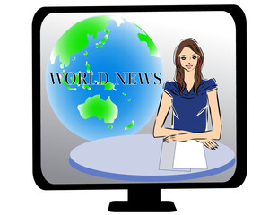 アナウンサー　ニュースを伝える女性