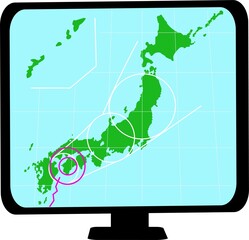 日本の天気予報　フラット素材