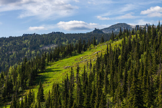 Landscape of mountain Shoria. Kemerovo region, Russia