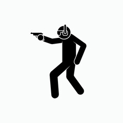 Shooting Army Icon. Military Activity - Vector Illustration for Design and Websites, Presentation or Application.