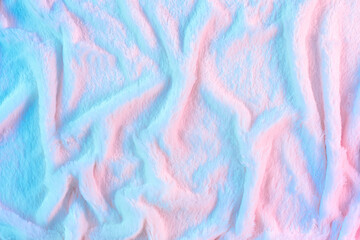 Iridescent neon wave on gradient soft pastel background. Hologram Foil Aesthetic. Trendy fractal background.