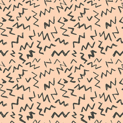 Vector Seamless Hand Drawn Scribble Pattern. Minimal Artistic Sketch Endless Print.