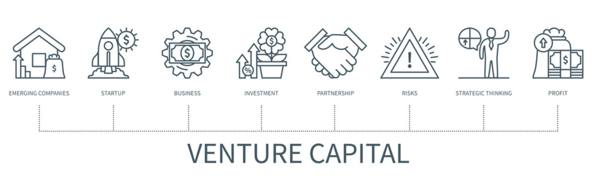 Venture Capital Vector Infographic In Minimal Outline Style