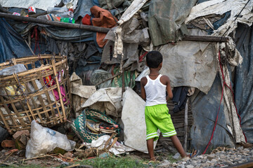 Slum area at Dhaka, Bangladesh