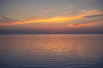 tranquil Sunset at beach in northern Germany. High quality photo