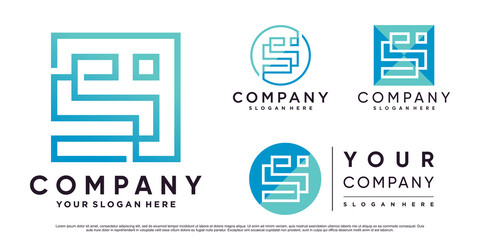 Set collection of letter s logo template for business wuith creative concept Premium Vector