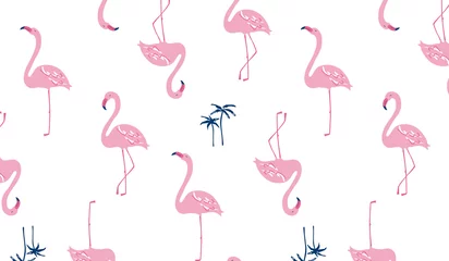 Stickers pour porte Flamingo motif flamant rose