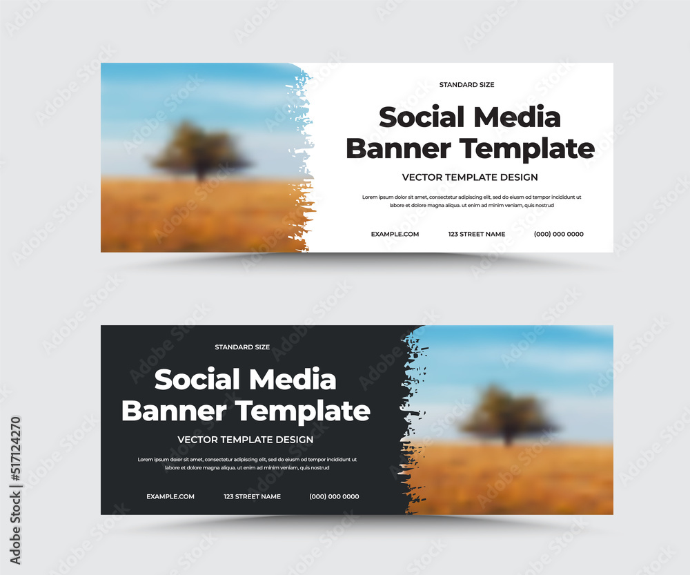 Poster vector banner template with design, for use in social media. set.