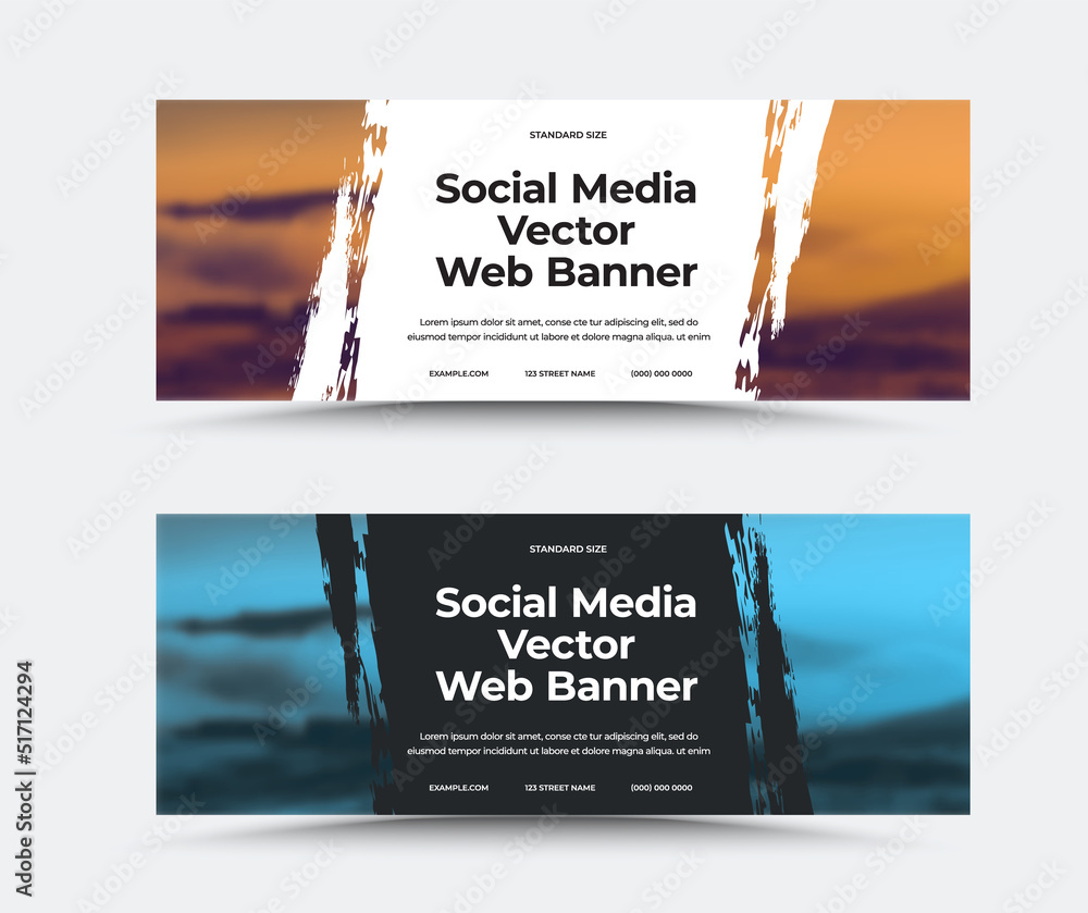 Poster standard size vector web banner template, with white, black background, horizontal booklet with spac