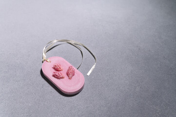 Pink Florentine Sachet with Handmade Dried Flowers. Dressing Room Freshener for Gift