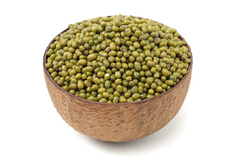 Mung beans on white background