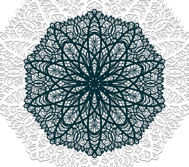 20-oz Tumbler Sublimation  design. Mandala Collection.A round snowflake, a mandala laid in several layers. Three-dimensional effect of a carved ornament.