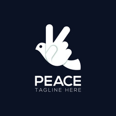 Peace and pigeon design template with minimalist style